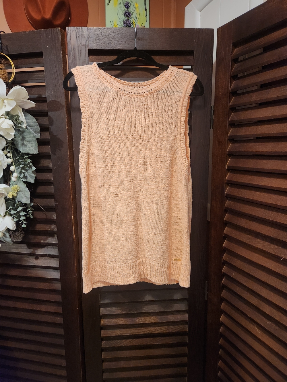 Jones New York Peach Sleeveless Knit Tunic